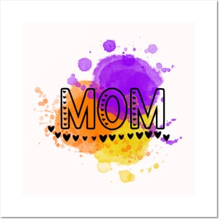 Paint Drip Mom Hearts Posters and Art